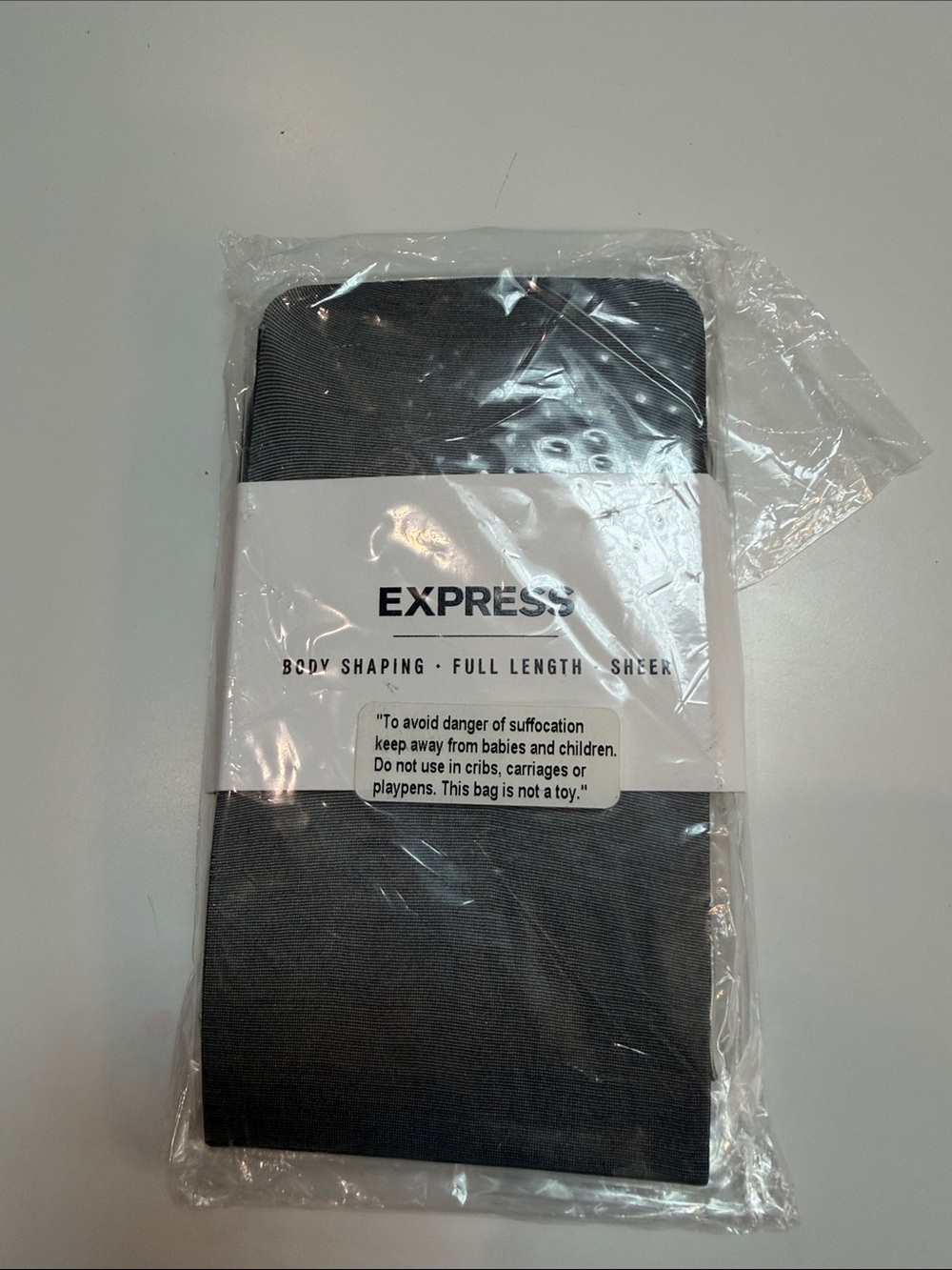 New! Express Sheer Full-Length Body Shaping Tights - Black